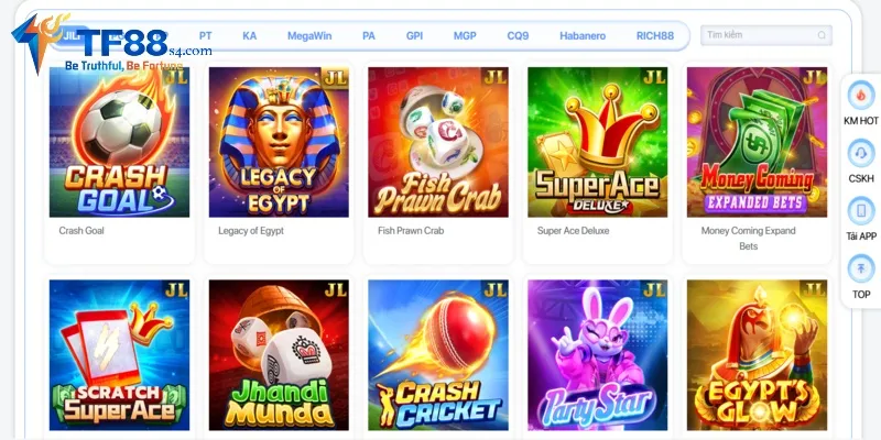 Nổ hũ TF88 sở hữu gameplay độc đáo và sự đa dạng